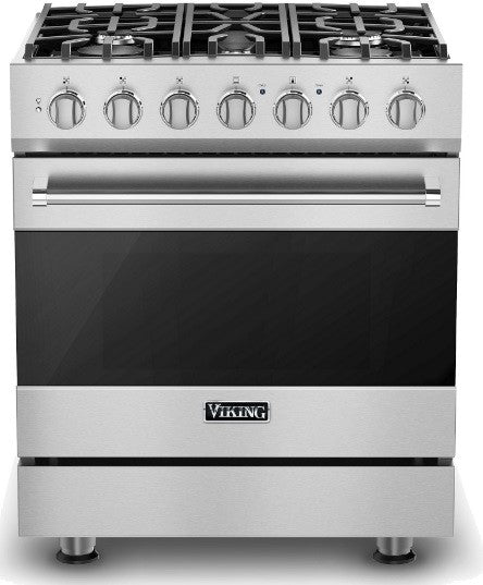 Viking 3 Series 30" 5Burners Freestanding Dual Fuel Range RVDR33025BSS 2018 Model