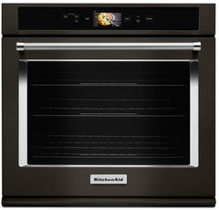 KitchenAid® 30" Black Stainless Steel with PrintShield Finish Smart Electric Built In Single Oven