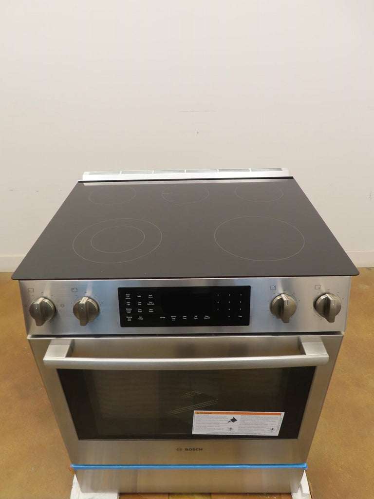 Bosch 800 Series HEI8056U 30" Warming Zone Slide-In Electric Range Full Warranty