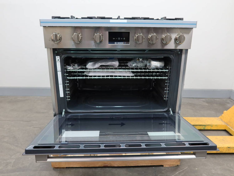 Bosch 36" 800 Series Stainless 3.7 cu.ft Freestanding Dual Fuel Range HDS8655U