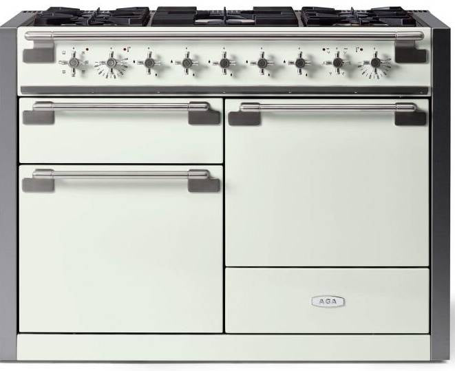 AGA Elise AEL481DFWHT 48" 6.0 cu. ft. White 5 Sealed Gas Burners Dual Fuel Range