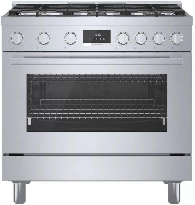 Bosch 800 Series HDS8655U 36" 6 Burner Freestanding Stainless Dual Fuel Range