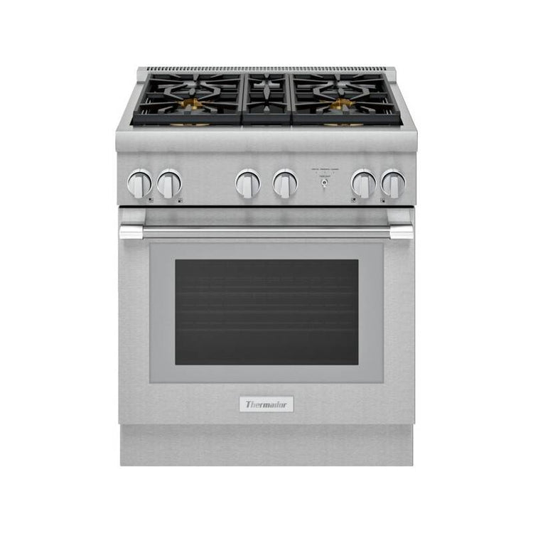 Thermador 30 Inch Stainless Freestanding Professional Dual Fuel Range PRD304WHU