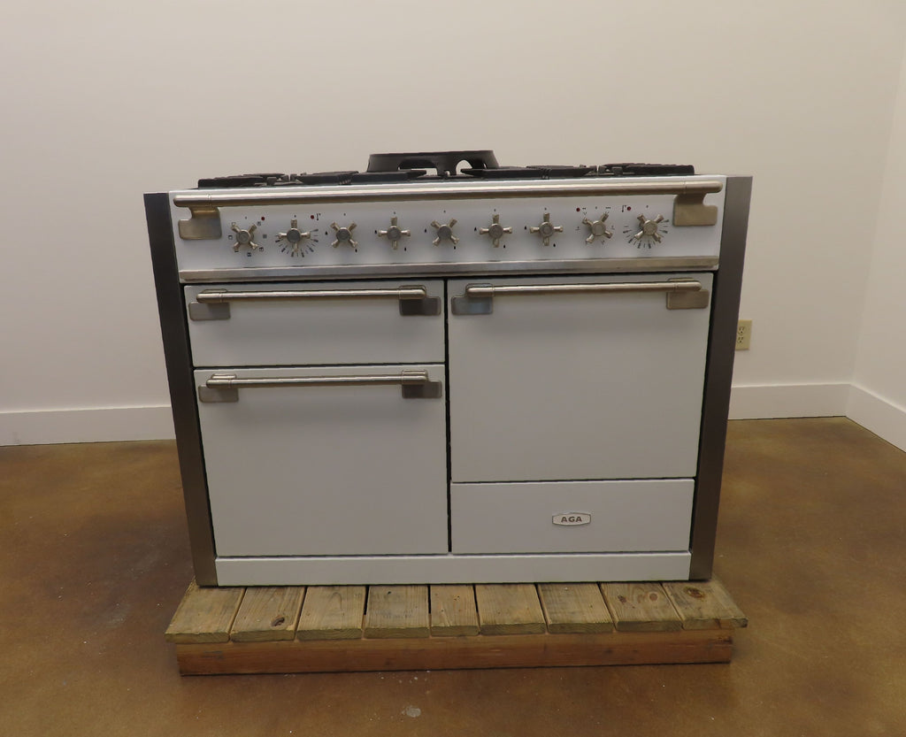 AGA Elise AEL481DFWHT 48" 6.0 cu. ft. White 5 Sealed Gas Burners Dual Fuel Range