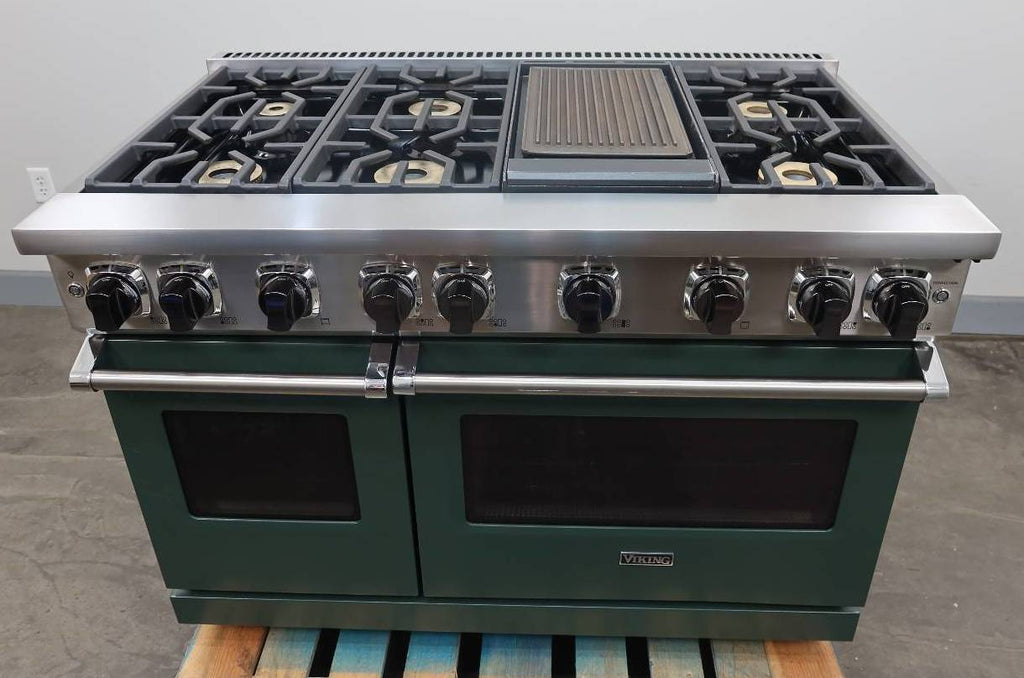 Viking 7 Serie 48" Pro-Style '21 Blackforest Green Natural Gas Range VGR74826GBF