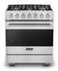 Viking 3 Series 2021 30" 5 Sealed Burners Freestanding Gas Range RVGR33025BSS