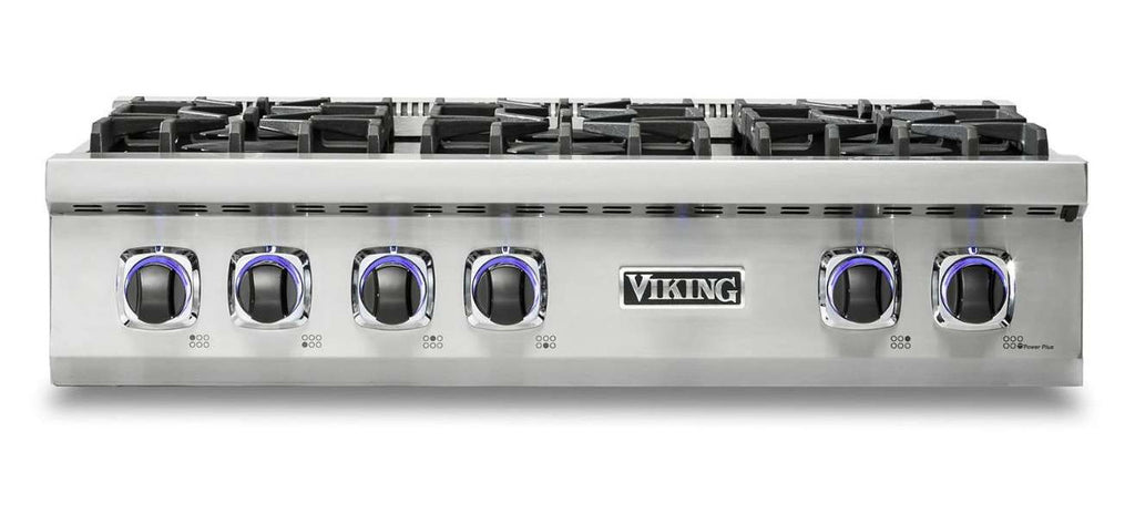 Viking 7 Series 36" 6 Viking Elevation™ Burners Gas 2021 Rangetop VRT7366BSS