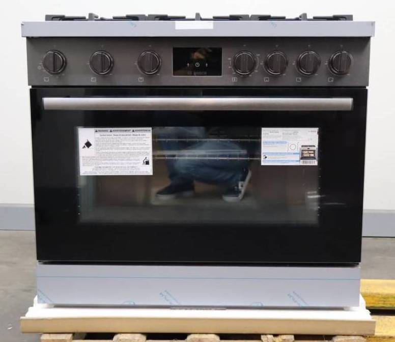 Bosch 36" Black Stain 3.4 Cu.Ft 800 Series 6 Sealed Burners Gas Range HGS8645UC