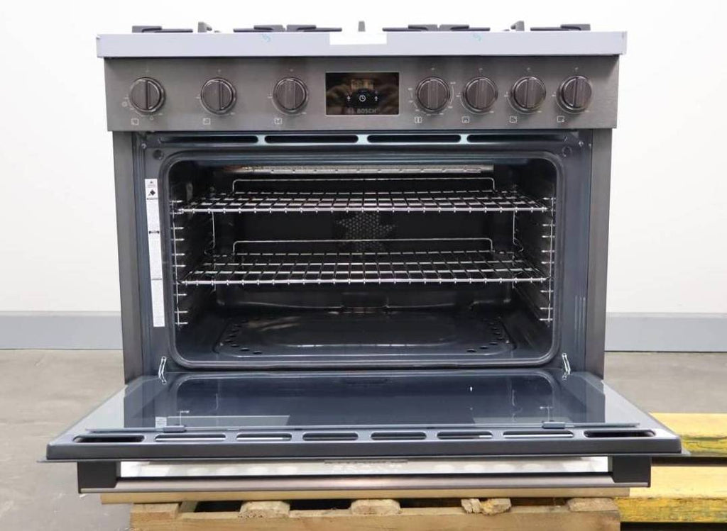 Bosch 36" Black Stain 3.4 Cu.Ft 800 Series 6 Sealed Burners Gas Range HGS8645UC