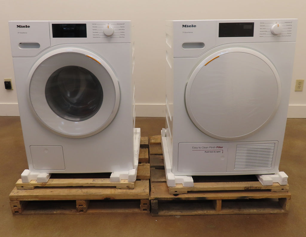 Miele 24" White Washer and Dryer Set WXD160 / TXD160WP Full Warranty