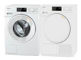 Miele 24" White Washer and Dryer Set WXD160 / TXD160WP Full Warranty