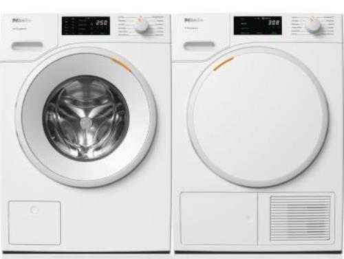 Miele 24" White Front Load Washer and Dryer Set WWD160 / TXD160WP