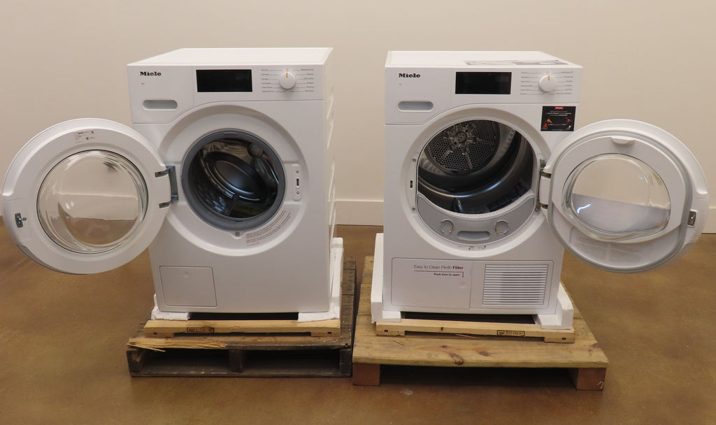 Miele 24" Front Load White Washer and Dryer Set  WWD160 / TWD360WP Full Warranty