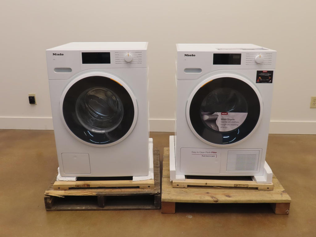 Miele 24" Front Load White Washer and Dryer Set  WWD160 / TWD360WP Full Warranty