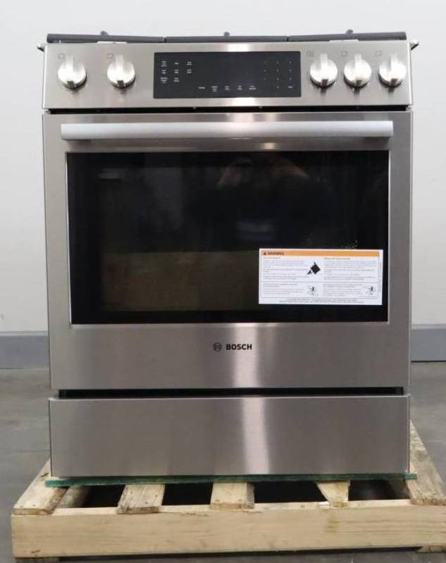 Bosch 800 Series 30" 5 Sealed Burners 9 Mode Slide-In SS Gas Range HGI8056UC