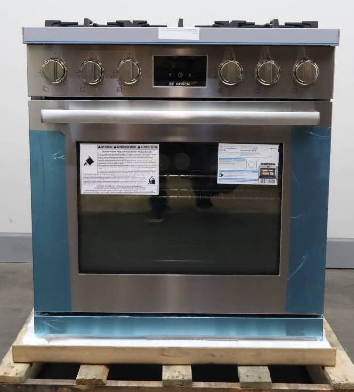 Bosch 30" 800 Series 5 Burner 3.6 Cu.ft SS Freestanding Gas Range HGS8055UC