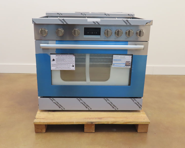 Bosch 800 Series HDS8655U 36" 6 Burner Freestanding Stainless Dual Fuel Range