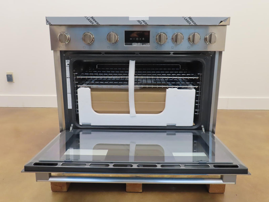 Bosch 800 Series HDS8655U 36" 6 Burner Freestanding Stainless Dual Fuel Range