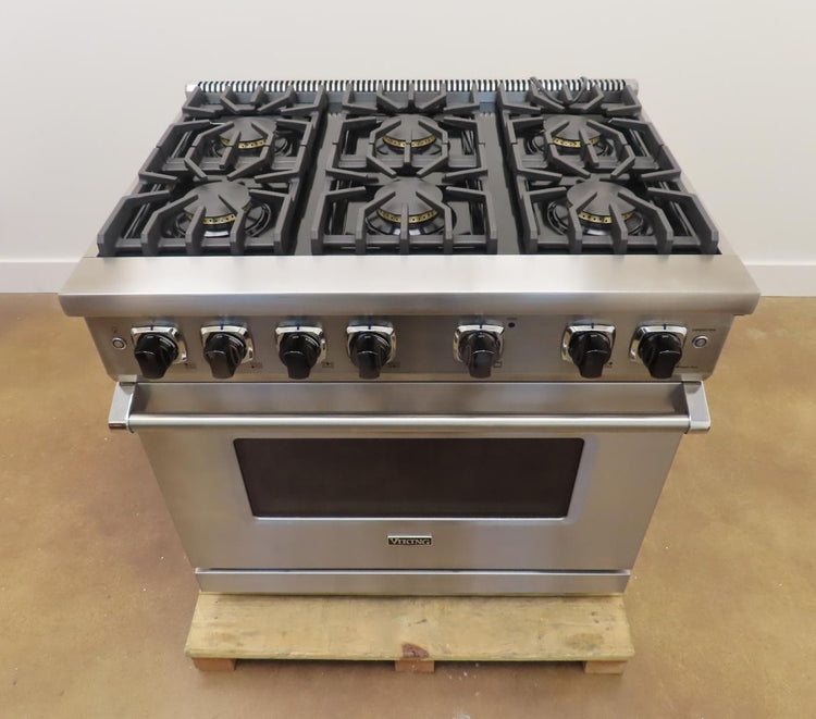 Viking 5 Series VGR5366BSS 36" Pro-Style Gas Range Stainless Steel 2023 Model