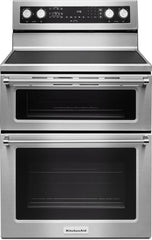 KitchenAid® 30" Stainless Steel Free Standing Electric Double Oven Range
