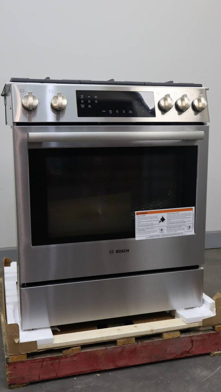 Bosch 800 Series 30" 5 Sealed Burners 9 Mode Slide-In SS Gas Range HGI8056UC