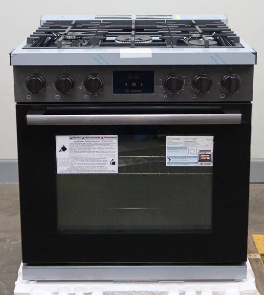 Bosch 800 Serie 30" BLK Stainless 5 Sealed Burners 3.6 cu.ft Gas Range HGS8045UC