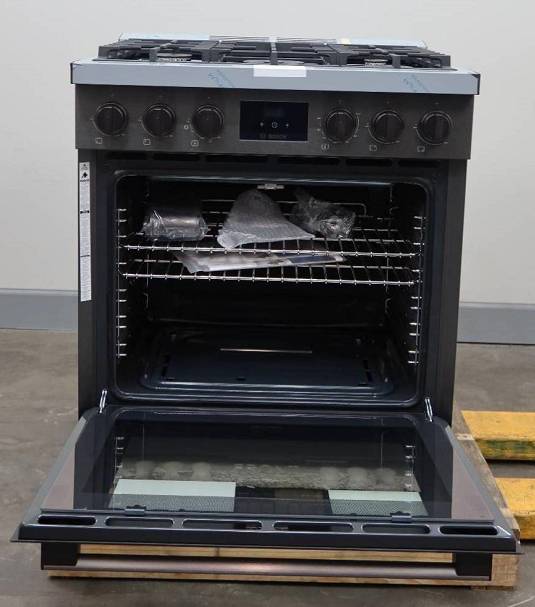 Bosch 800 Serie 30" BLK Stainless 5 Sealed Burners 3.6 cu.ft Gas Range HGS8045UC