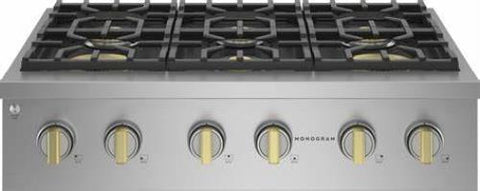 Monogram Statement Series ZGU366NTSS 36 Inch Slide-In Professional Gas Rangetop