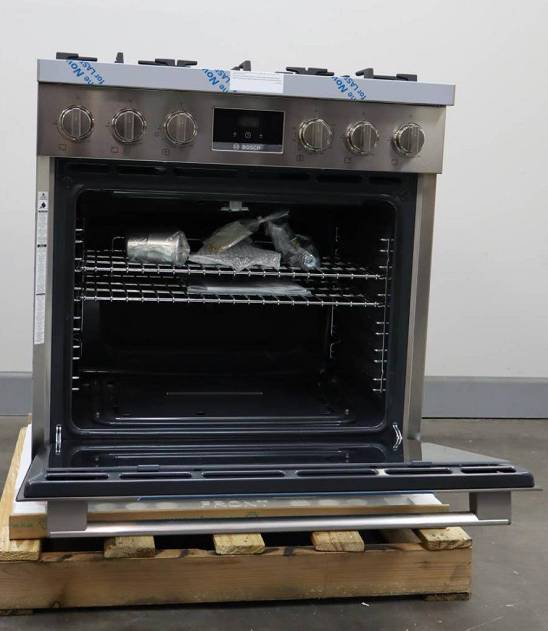 Bosch 30" 5 Burner 3.6 Cu.ft 800 Series SS Freestanding Gas Range HGS8055UC