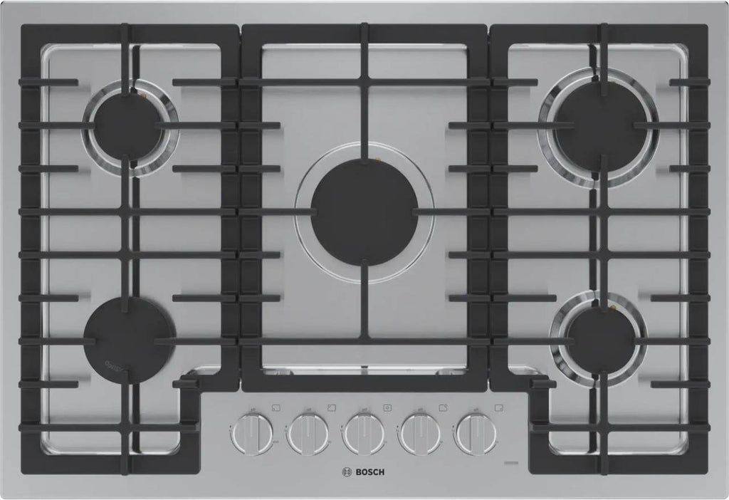 Bosch 30" 500 Series Red LED Light 5 Sealed Burners Gas Cooktop NGM5059UC