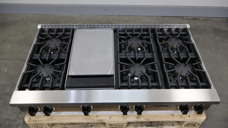 Viking 5 Serie 48" Stainess TruPower Plus + Griddle 2022 Gas Rangetop VRT5486GSS