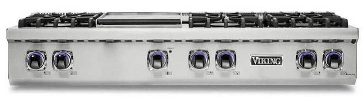 Viking 5 Series VRT5486GSS 48" TruPower Plus + Griddle Gas Rangetop 2024 Model - Alabama Appliance