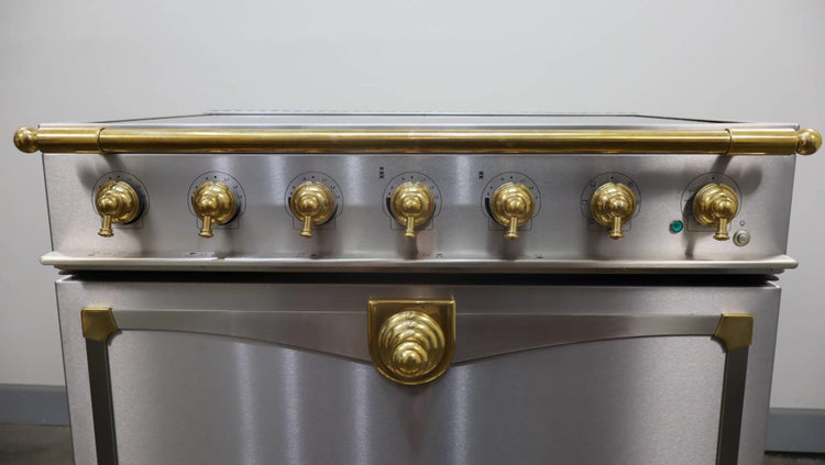 La Cornue CornueFe 90 36" Freestanding 3.81 cu.ft SS Brass Induction Range C9IFI - Alabama Appliance