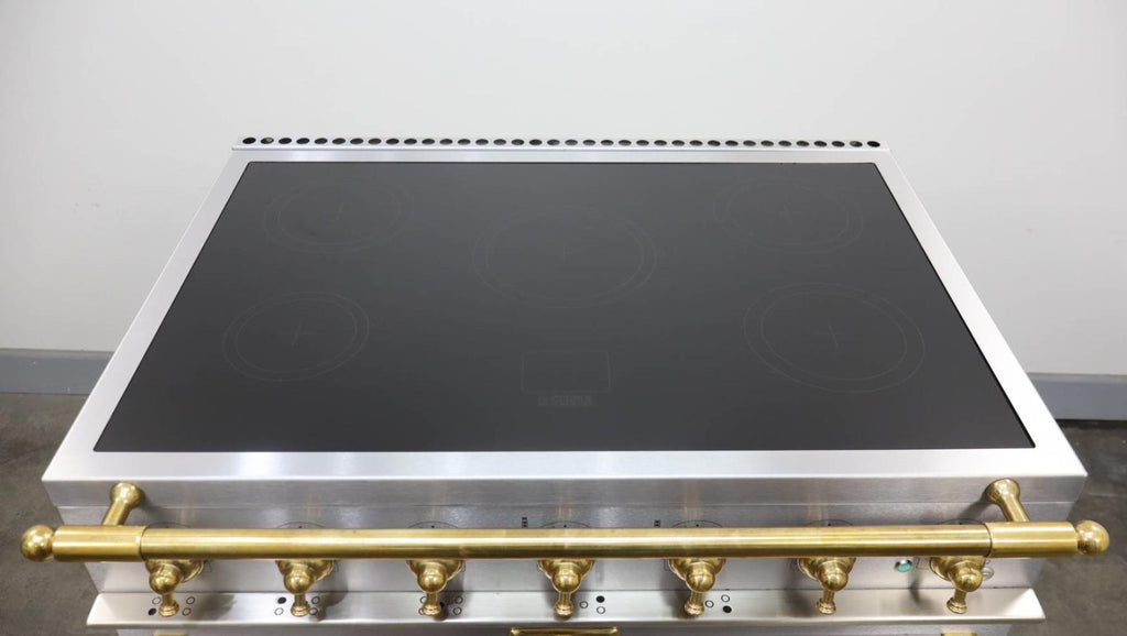 La Cornue CornueFe 90 36" Freestanding 3.81 cu.ft SS Brass Induction Range C9IFI - Alabama Appliance