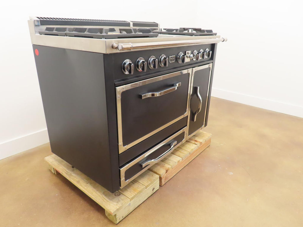 Viking Tuscany Series TVDR4814GCS 48" Freestanding Dual Fuel Cast Black Range