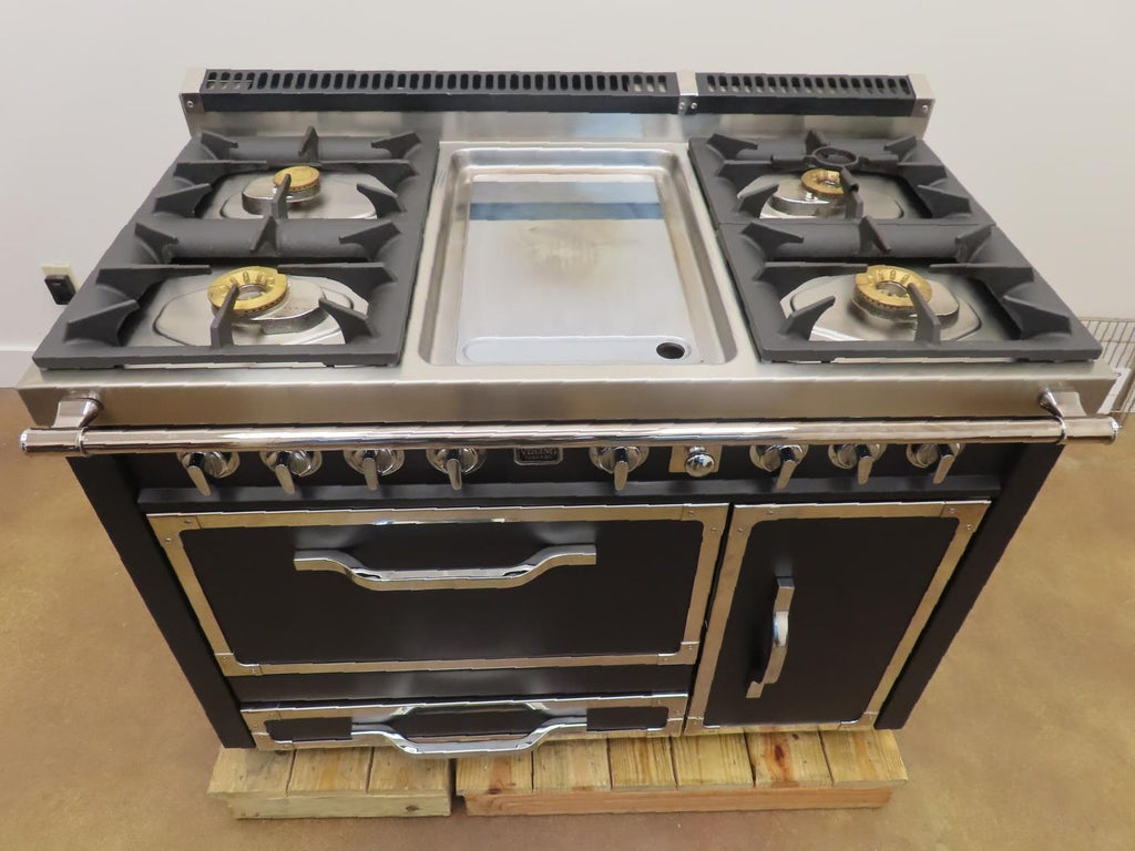 Viking Tuscany Series TVDR4814GCS 48" Freestanding Dual Fuel Cast Black Range