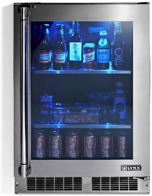 Lynx 24 Inch SS Built-In All Refrigerator 5.3 Cu. Ft. Capacity LN24REFGR