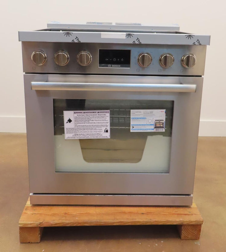 Bosch 800 Series HDS8055U 30" Freestanding Dual Fuel Range Stainless Steel Pics