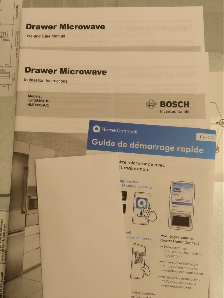 Bosch 800 Series HMD8054UC 30" Tilt Display 1.2 Cu.Ft Smart Microwave Drawer