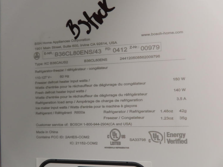 Bosch 800 Series B36CL80ENS 36" Counter Door French Door Refrigerator Pictures