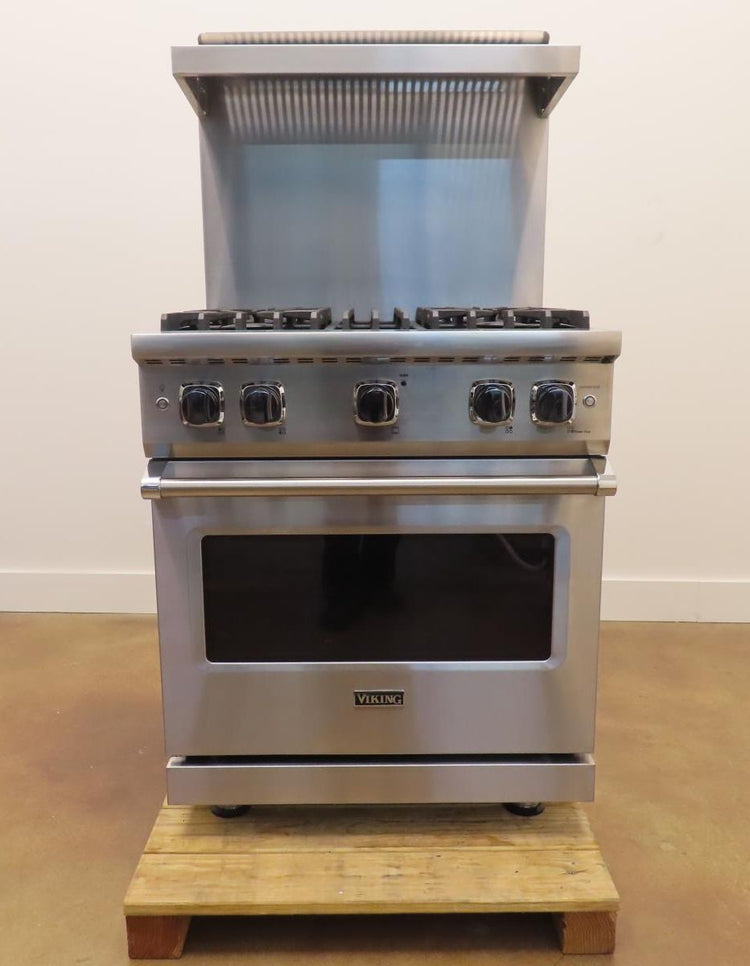 Viking Professional 5 Series 30" 4 Burners Gas Range VGR5304BSS w/ high shelf