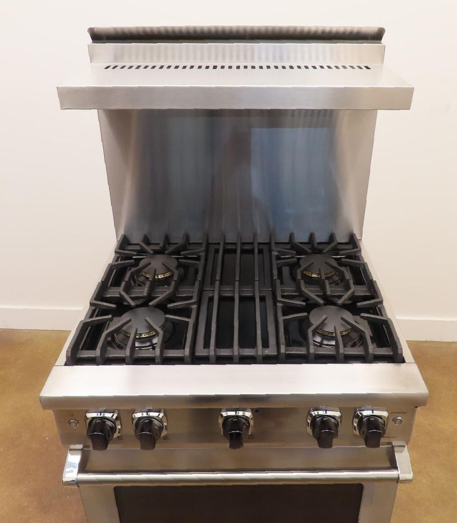 Viking Professional 5 Series 30" 4 Burners Gas Range VGR5304BSS w/ high shelf