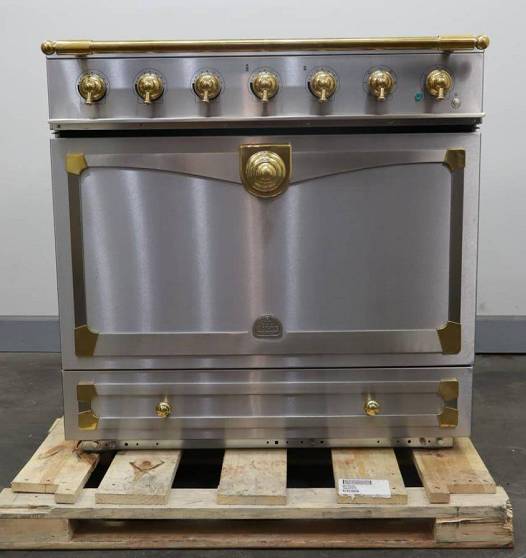 La Cornue CornueFe 90 36" Freestanding 3.81 cu.ft SS Brass Induction Range C9IFI - Alabama Appliance