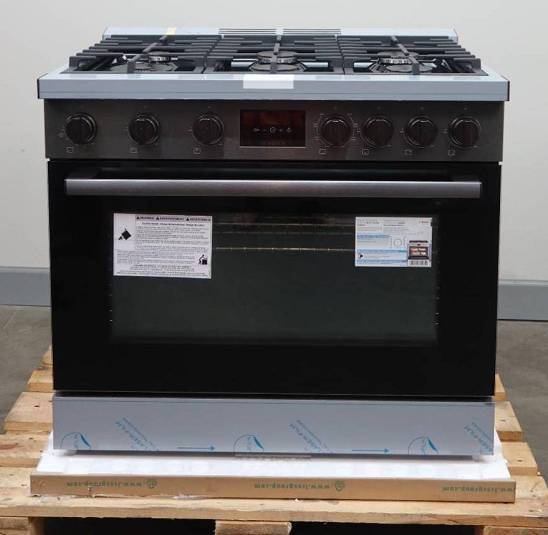 Bosch 36" 800 Series 6 Sealed Burner Black Stainless Duel Fuel Range HDS8645U