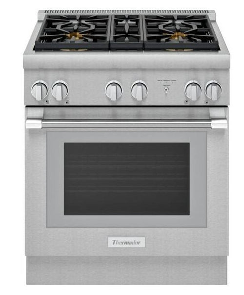 Thermador 30 Inch Stainless Freestanding Professional Dual Fuel Range PRD304WHU