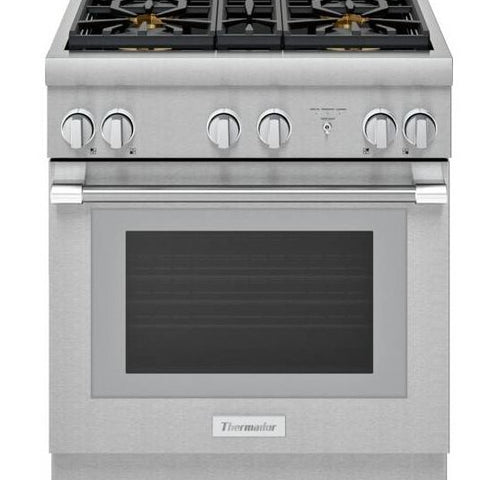 Thermador 30 Inch Stainless Freestanding Professional Dual Fuel Range PRD304WHU