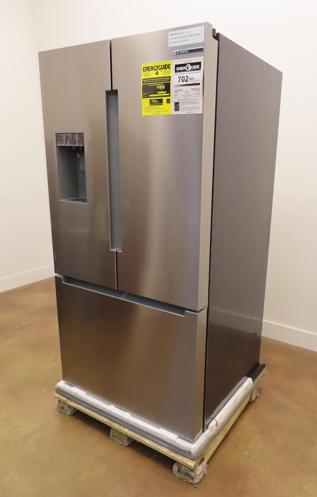 Bosch 100 Series B36FD10ENS 36" Freestanding French Door Smart Refrigerator Pics