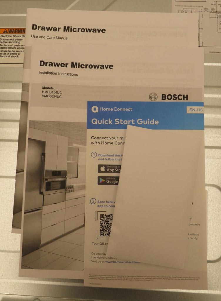 Bosch 800 Series HMD8054UC 30" Tilt Display 1.2 Cu.Ft Smart Microwave Drawer