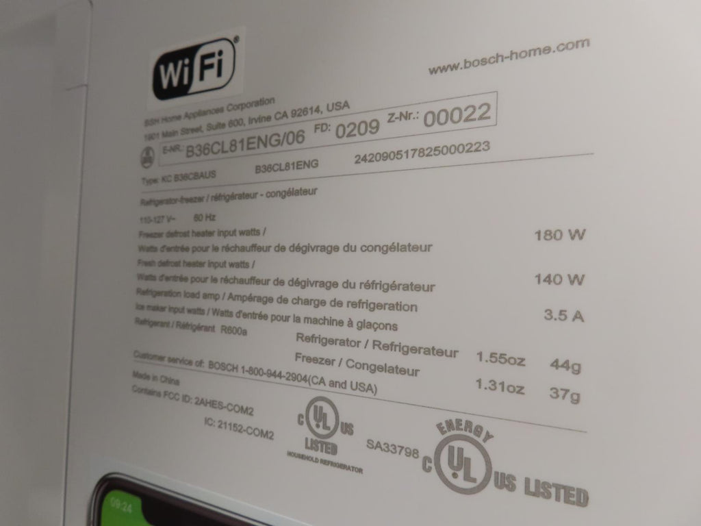 Bosch 800 Series B36CL81ENG 36" Freestanding French Door Smart Refrigerator IMGS - Alabama Appliance