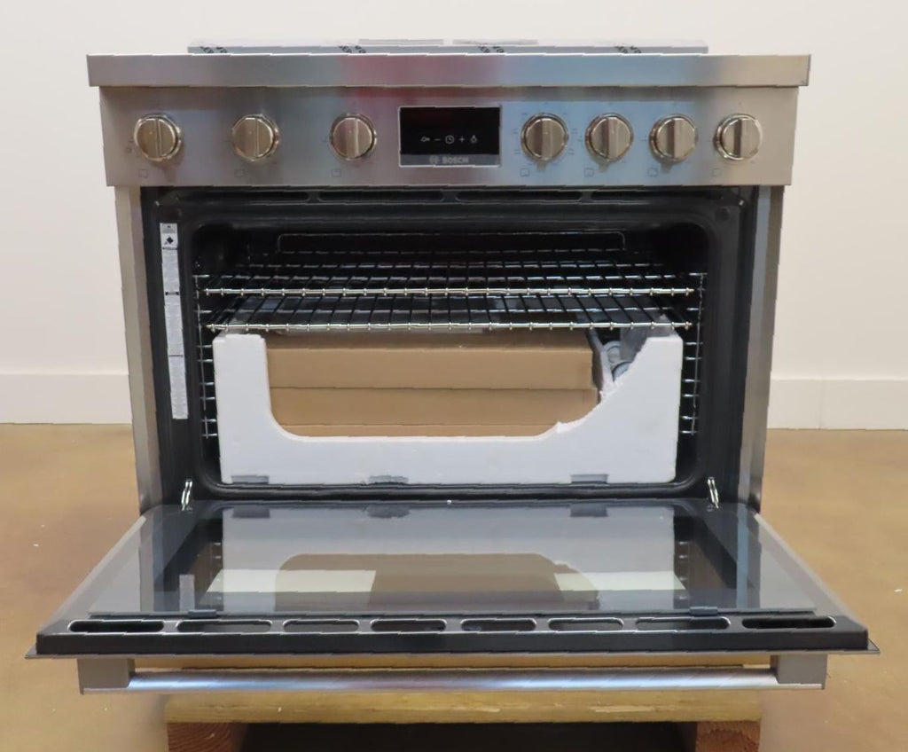 Bosch 800 Series HDS8655U 36" 6 Burner Dual Fuel Convection Range - Alabama Appliance